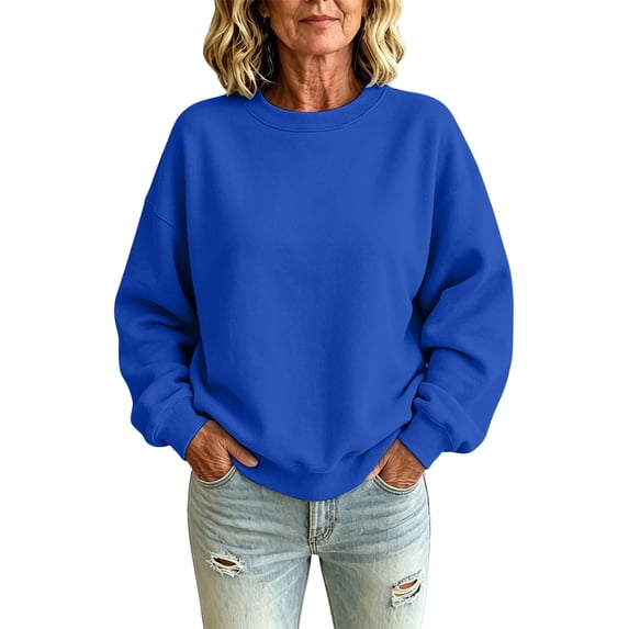 Womens Oversized Sweatshirts Basic Solid Tops Fall Winter Clothes Crewneck Outfits Pullover, 300