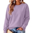 thumbnail image 1 of Womens Oversized Sweatshirts Basic Solid Tops Fall Winter Clothes Crewneck Outfits Pullover, 340, 1 of 4