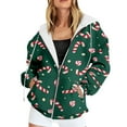 thumbnail image 1 of Womens Oversized Sweatshirts Christmas Print Long Sleeve Full Zip Up Hoodies Fall Fashion Jackets Winter Y2k Clothes, 1 of 5