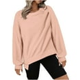 thumbnail image 1 of Womens Oversized Sweatshirts Crewneck High Low Shirts Long Sleeve Pullover Tops Juniors Y2k Clothes, 1 of 8