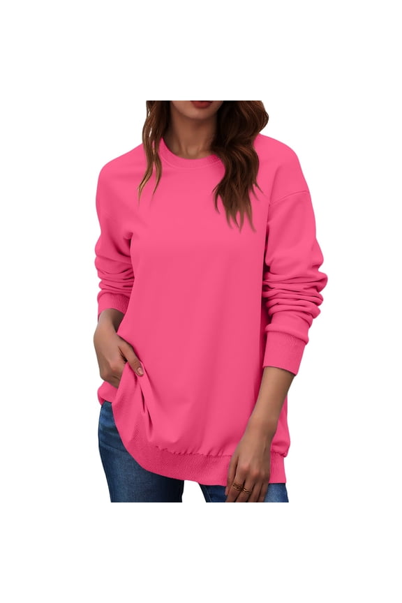 Womens Oversized Sweatshirts Crewneck Long Sleeve Fleece Pullover Cute Tops Fall Winter Clothes