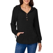 Womens Oversized Sweatshirts Henley Pullover Fall Fashion Hoodies Loungwear Clothes