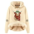 thumbnail image 1 of Womens Oversized Sweatshirts Highland Cattle Print Long Sleeve Hoodies 2025 Casual Fall Fashion Pullover Sweaters Winter Clothes, 1 of 4