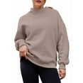 thumbnail image 1 of Womens Oversized Sweatshirts Highneck Pullover Long Sleeve Hoodies Tops Fall Fashion Outfits Clothes Coffee Color XL, 1 of 6