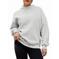 thumbnail image 1 of Womens Oversized Sweatshirts Highneck Pullover Long Sleeve Hoodies Tops Fall Fashion Outfits Clothes Light Gray S, 1 of 6