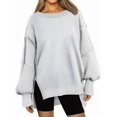 thumbnail image 1 of Womens Oversized Sweatshirts Hoodies Crewneck Shirts Fall Outfits Teen Girls Y2k Winter Clothes Grey XL, 1 of 5