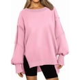 thumbnail image 1 of Womens Oversized Sweatshirts Hoodies Crewneck Shirts Fall Outfits Teen Girls Y2k Winter Clothes Pink XL, 1 of 5