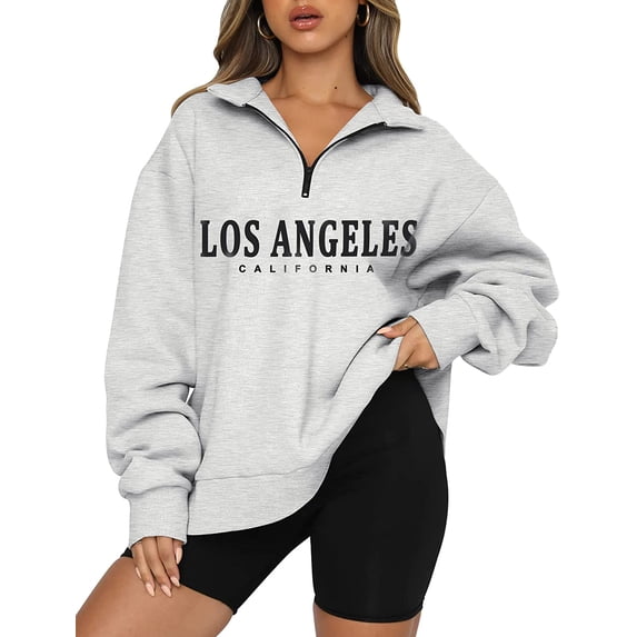 Womens Oversized Sweatshirts Hoodies Half Zip Pullover Fall Outfits 2023 Y2k Clothes