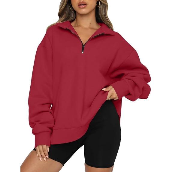 Womens Oversized Sweatshirts Hoodies Half Zip Pullover Fall Outfits 2023 Y2k Clothes