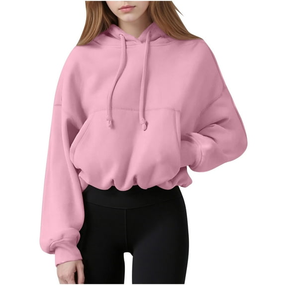 Womens Oversized Sweatshirts Hoodies Solid Fall Fashion Sweatshirt Casual Long Sleeve Pullover Lightweight Sweatshirts Tops Winter Clothes Casual Fall Outfits