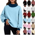 thumbnail image 1 of Womens Oversized Sweatshirts Mock Neck Pullover Long Sleeve Tops Fall Fashion Outfits 2026 Clothes, 1 of 8