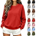thumbnail image 1 of Womens Oversized Sweatshirts Pullover Round-Neck Casual Fall Clothes Casual Sweaters Tops Fleece Workout Winter Clothes, 1 of 6