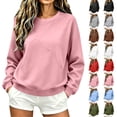 thumbnail image 1 of Womens Oversized Sweatshirts Pullover Round-Neck Casual Fall Clothes Casual Sweaters Tops Fleece Workout Winter Clothes, 1 of 6