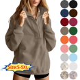 thumbnail image 1 of Womens Oversized Sweatshirts with Snap Button Mock Neck Sweatshirt for Women Oversized Long Sleeve Collared Top with Pocket Casual Lounge Wear for Fall Winter Daily, 1 of 9