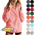 thumbnail image 1 of Womens Oversized Sweatshirts with Snap Button Mock Neck Sweatshirt for Women Oversized Long Sleeve Collared Top with Pocket Casual Lounge Wear for Fall Winter Daily, 1 of 9
