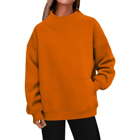 Womens Oversized Sweatshirts Turtleneck Pullover Long Sleeve Hoodies Tops Fall Fashion Outfits 2025 Clothes