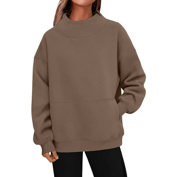 Womens Oversized Sweatshirts Turtleneck Pullover Long Sleeve Hoodies Tops Fall Fashion Outfits 2025 Clothes