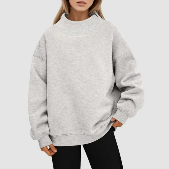 Womens Oversized Sweatshirts Turtleneck Pullover Long Sleeve Hoodies Tops Fall Fashion Outfits 2025 Clothes