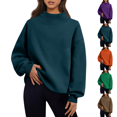thumbnail image 1 of Womens Oversized Sweatshirts Turtleneck Pullover Long Sleeve Hoodies Tops Fall Fashion Sweatshirt Clothes Blue S, 1 of 8