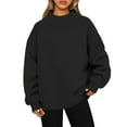 thumbnail image 1 of Womens Oversized Sweatshirts Turtleneck Pullover Long Sleeve No Hood Tops Fall Fashion Outfits 2025 Clothes Black L, 1 of 5
