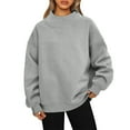 thumbnail image 1 of Womens Oversized Sweatshirts Turtleneck Pullover Long Sleeve No Hood Tops Fall Fashion Outfits 2025 Clothes Gray L, 1 of 5