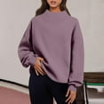 thumbnail image 1 of Womens Oversized Sweatshirts Turtleneck Pullover Long Sleeve No Hood Tops Fall Fashion Outfits 2025 Clothes Light Purple L, 1 of 6