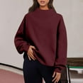 thumbnail image 1 of Womens Oversized Sweatshirts Turtleneck Pullover Long Sleeve No Hood Tops Fall Fashion Outfits 2025 Clothes Wine L, 1 of 6