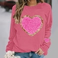 thumbnail image 1 of Womens Oversized Sweatshirts Valentine's Love Heart Printed Shirts Long Sleeve Round Neck Blouses Valentine's Day Sweater Pullover Tops, 1 of 5