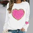 thumbnail image 1 of Womens Oversized Sweatshirts Valentine's Love Heart Printed Shirts Long Sleeve Round Neck Blouses Valentine's Day Sweater Pullover Tops, 1 of 5