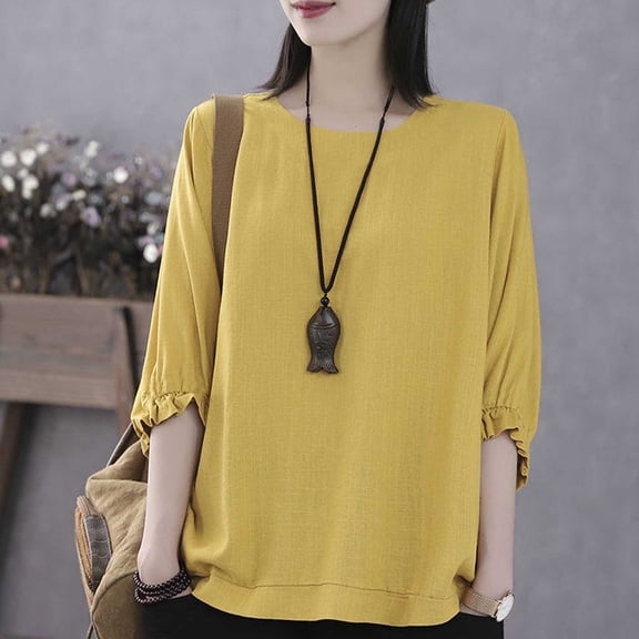 Womens Oversized T-Shirts Casual Summer Crew Neck Short Sleeve Tops Loose Fit Hi Low Drop Shoulder Basic Tees