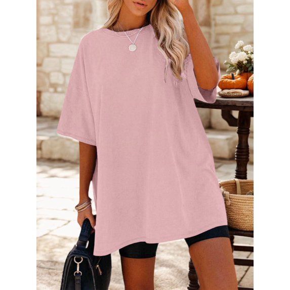 Womens Oversized T Shirts Loose Fit Crewneck Short Sleeve Tee Summer Tops for Women