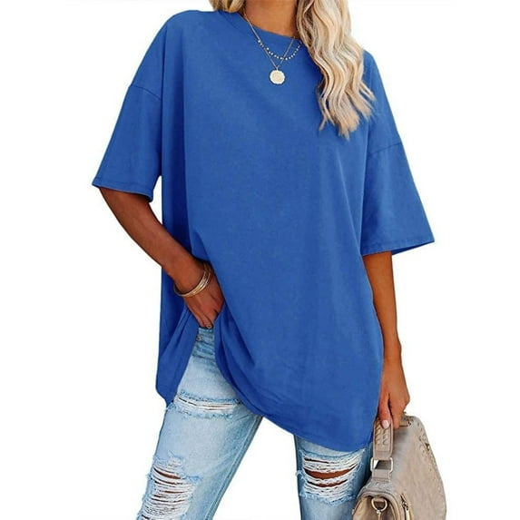 Womens Oversized T Shirts Loose Fit Crewneck Short Sleeve Tee Summer Tops for Women