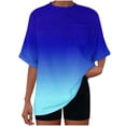 thumbnail image 1 of Womens Oversized T Shirts Short Sleeve Summer Casual Loose Ombre Tie Dye Top Basic Tee with Pocket, 1 of 6