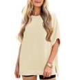 thumbnail image 1 of Womens Oversized T Shirts Summer Casual Loose Fit Striped Knit Batwing Sleeves Tunic Tops, 1 of 6