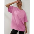 thumbnail image 1 of Womens Oversized T Shirts Summer Half Sleeve Crew Neck Tunic Tops, 1 of 4