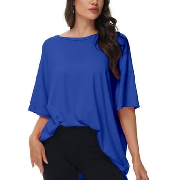 Womens Oversized T Shirts Summer Half Sleeve Crew Neck Tunic Tops