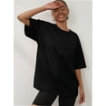 thumbnail image 1 of Womens Oversized T Shirts Summer Half Sleeve Crew Neck Tunic Tops, 1 of 4