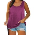 thumbnail image 1 of Womens Oversized Tank Tops, Plus Size Tops for Women Summer Casual Loose Fit Solid Color Scoop Neck Sleeveless Shirts, 1 of 7