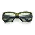 thumbnail image 1 of Womens Oversized Thick Plastic Sport 90s Fashion Rectangle Sunglasses All Green, 1 of 6