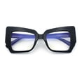 thumbnail image 1 of Womens Oversized Thick Squared Cat Eye Clear Lens Fashion Eyeglasses Black, 1 of 8