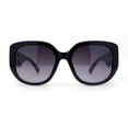 thumbnail image 1 of Womens Oversized Thick Temple Large Y2K Designer Sunglasses Black - Smoke, 1 of 4