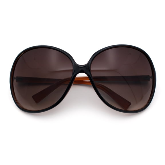 Womens Oversized Thin Plastic Butterfly Designer Fashion Chic Sunglasses All Brown