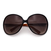 Womens Oversized Thin Plastic Butterfly Designer Fashion Chic Sunglasses All Brown