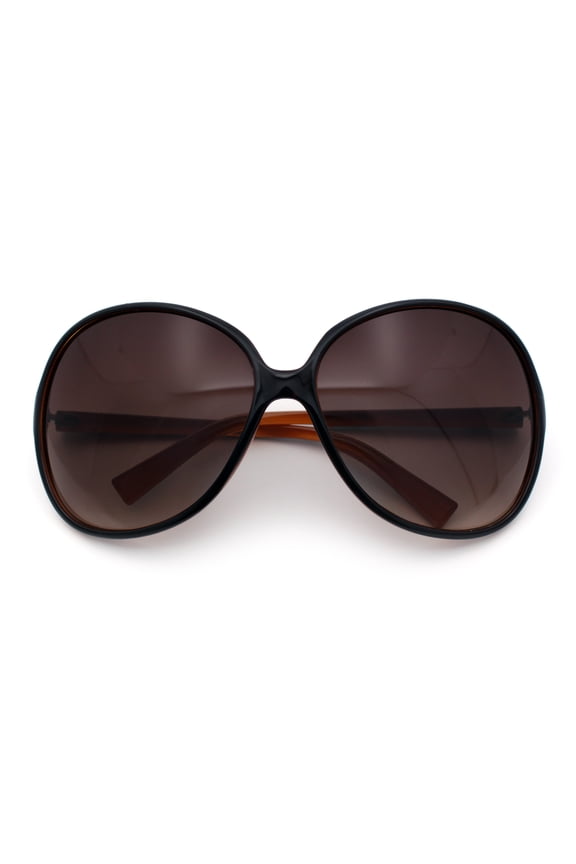 Womens Oversized Thin Plastic Butterfly Designer Fashion Chic Sunglasses All Brown