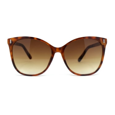 Womens Oversized Thin Plastic Butterfly Style Cat Eye Minimal Sunglasses Tortoise - Brown