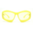 thumbnail image 1 of Womens Oversized Trendy Sport Thick Bevel Frame Wrap Plastic Sunglasses All Yellow, 1 of 4