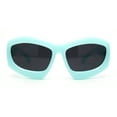 thumbnail image 1 of Womens Oversized Trendy Sport Thick Bevel Frame Wrap Plastic Sunglasses Sky Blue - Black, 1 of 4