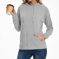 thumbnail image 1 of Womens Oversized Tshirt Women's Fashion Casual Long Sleeve Hooded Solid Color Comfortable Loose Top, 1 of 6