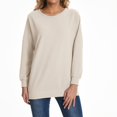 thumbnail image 1 of Womens Oversized Tshirt Women's Fashion Casual Round Neck Long Sleeve Solid Color Comfortable Loose Top, 1 of 5