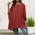 thumbnail image 1 of Womens Oversized Tshirts Batwing Short Sleeve Crew Neck Tops Summer Fall Casual Loose Fit Tunic Tee Shirts, 1 of 8
